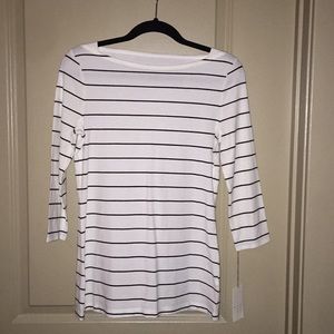 White striped boatneck top